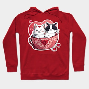 Two cute kitties in a teacup. Hoodie